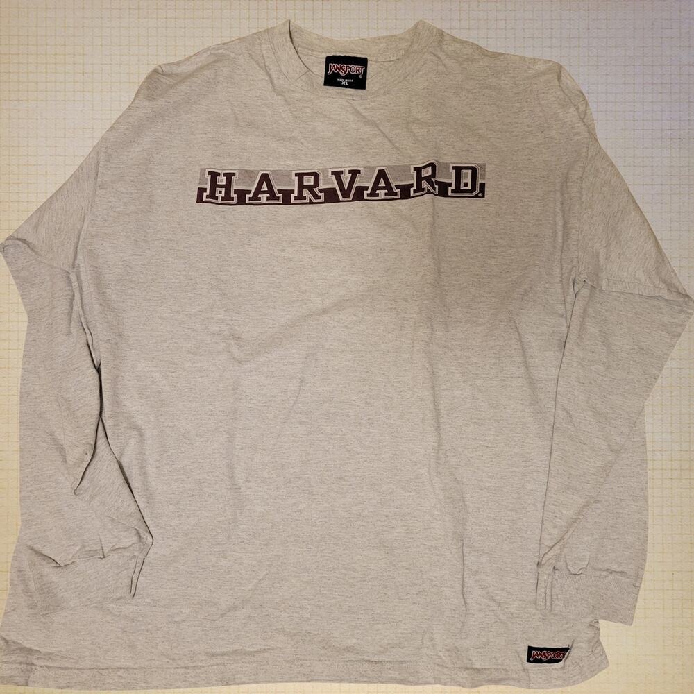 Vintage Harvard Sweatshirt Jansport Men's XL Gray Long Sleeve, Crew Neck
